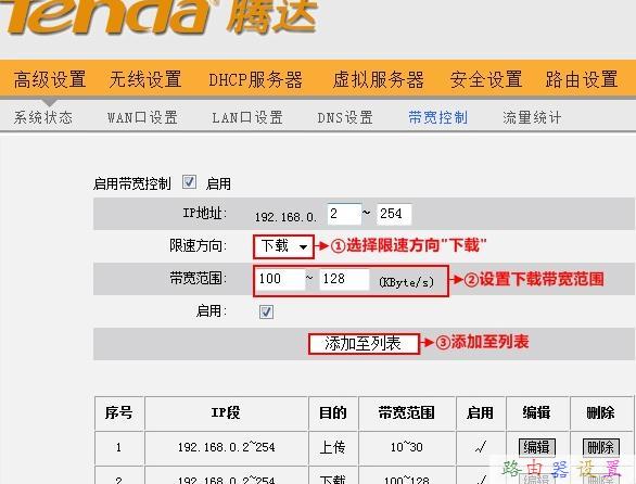 腾达无线路由器限制无线WiFi网速如何设置