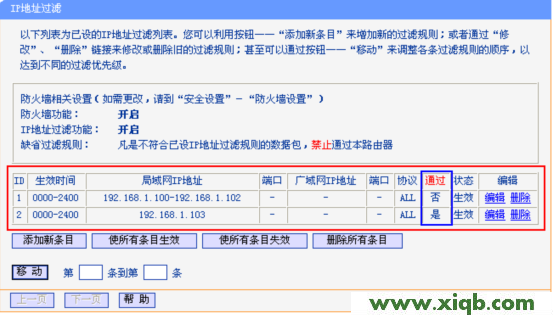 TP-Link无线路由器IP地址过滤设置方法